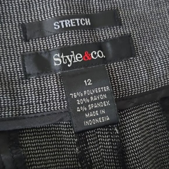 Style & Co Women's Trousers Dress Pants Size 12 Grey Black Pockets Office Work - Picture 10 of 13